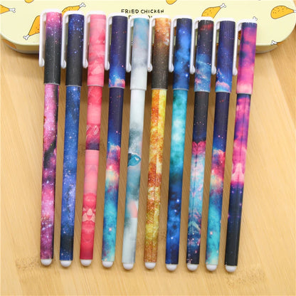 10-Piece Creative Starry Night Gel Pen Set – 0.5mm Multicolor Pens