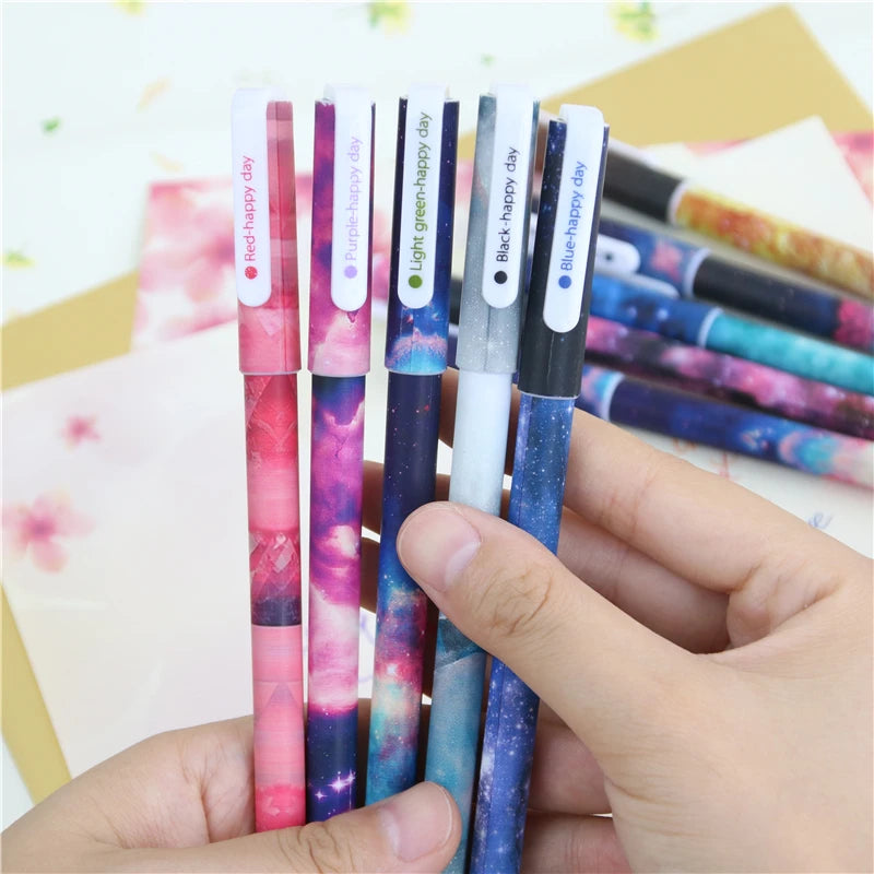 10-Piece Creative Starry Night Gel Pen Set – 0.5mm Multicolor Pens