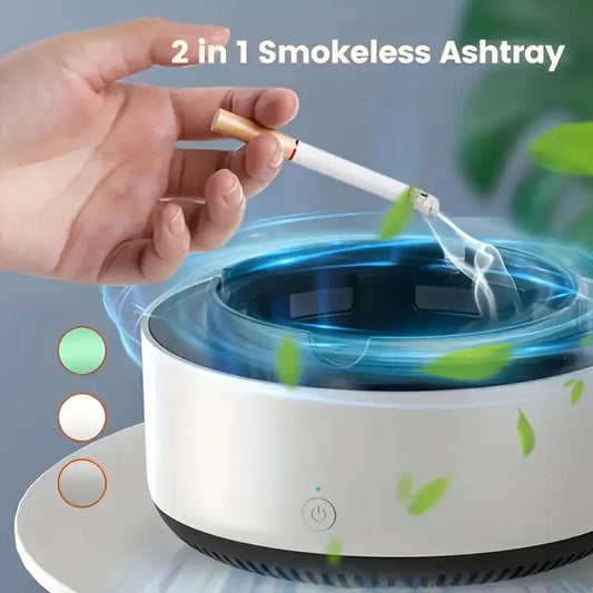 2-in-1 Smart Smokeless Ashtray & Odor Eliminator