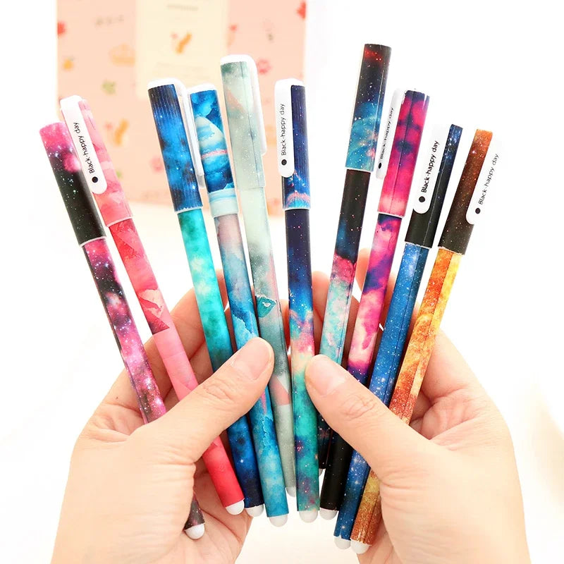 10-Piece Creative Starry Night Gel Pen Set – 0.5mm Multicolor Pens