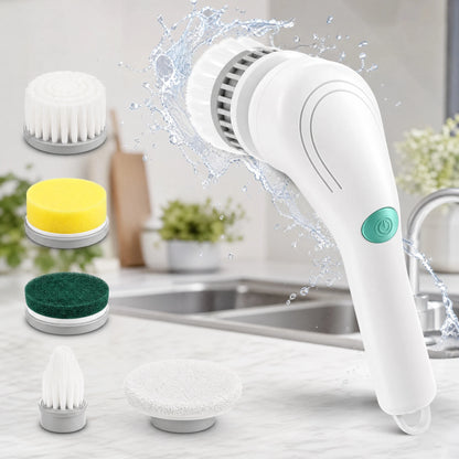 Electric Spin Cleaning Brush with Multiple Brush Heads