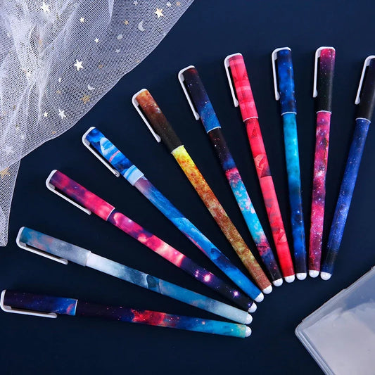 10-Piece Creative Starry Night Gel Pen Set – 0.5mm Multicolor Pens