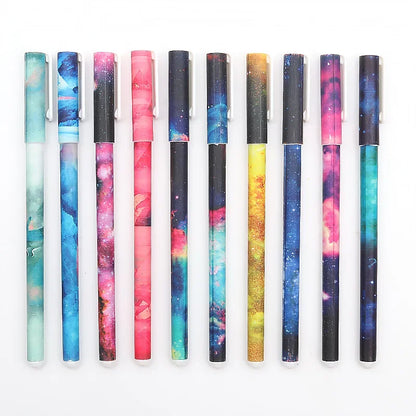 10-Piece Creative Starry Night Gel Pen Set – 0.5mm Multicolor Pens